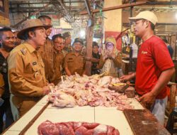 Harga Daging Ayam dan Telur Fluktuatif, Pj Gubernur Al Muktabar Sidak ke Pasar Rau