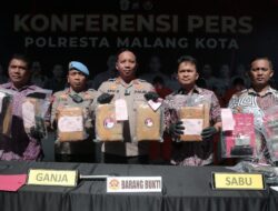 Polisi Kota Malang Tangkap Lima Tersangka Peredaran Narkoba Jaringan Malang-Surabaya