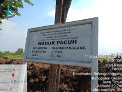 Kejanggalan Pekerjaan Dinas PU Kabupaten Gresik di Waduk Pacuh Kecamatan Balongpangang