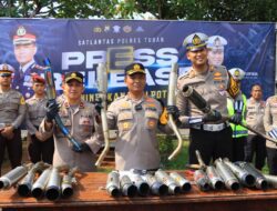 Pakai Knalpot Tidak Standar, Ratusan Kendaraan Roda Dua di Tuban Diamankan Polisi