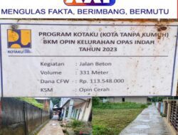 Pembangunan Proyek Jalan Setapak Program Kotaku (BPPW), Di Wilayah Opas Pangkalpinang Bermasalah