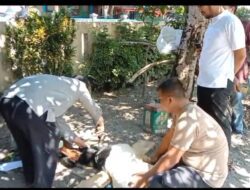 Idul Adha, Polsek Panggarangan Sembelih Dua Ekor Kambing Kurban