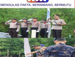 Kapolres Bangka Tengah Pimpin Upacara Tabur Bunga di Dermaga Desa Kurau