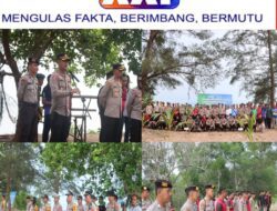 Polres Bangka Tengah Dukung Ketahanan Bumi Serumpun Sebalai Dengan Penanaman Sejuta Pohon Di Pantai Sinar Laut