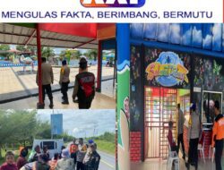 Kapolres Bangka Tengah Sapa Pengunjung Pantai Terentang, Imbau Keselamatan Berlalu Lintas Pasca Lebaran