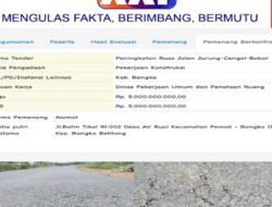Belum Genap 1 Tahun Proyek Jurung Cengel-Bokor Berpotensi Diduga Rugikan Negara