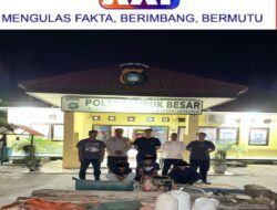Polsek Lubuk Besar Amankan Tiga Penambang Timah Ilegal di Pantai Payak Duri